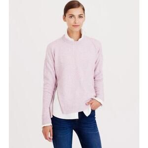 J. Crew Pink & Purple Marbled Lambswool Side Zip Sweater Size Small